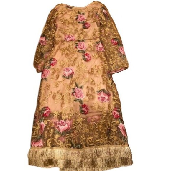 Wow Luxury Runway Glamorous Roses Lace Party Prom Cocktail Evening Wedding Dress - Picture 4 of 12